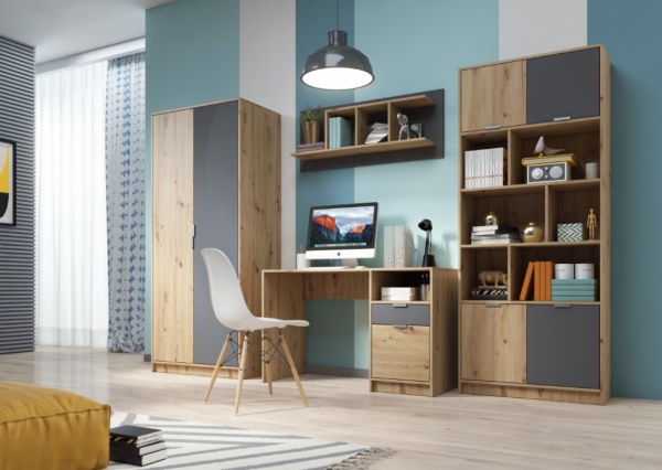 Стенка Karla Accord дуб артизан/антрацит 