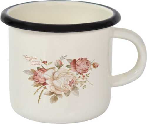 Кружка эмалированная 0,5 л Роза Idilia