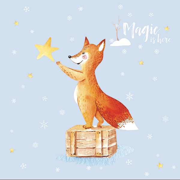 Салфетки столовые Silken Новый год в лесу 33х33 см 16 шт.