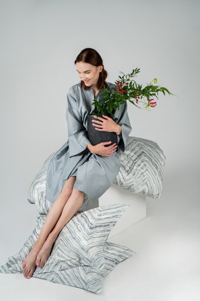 Комплект постельного белья Novel Dunes семейный голубой с рисунком Decoflux 