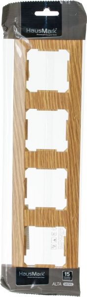 Рамка чотиримісна HausMark Alta горизонтальна дуб SNG-FRP.SQ20G4-6/Oak