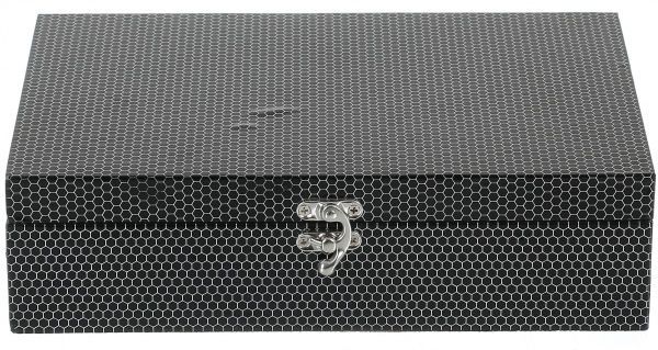 Сундучок Соты 26,5х18,5х7 см черный