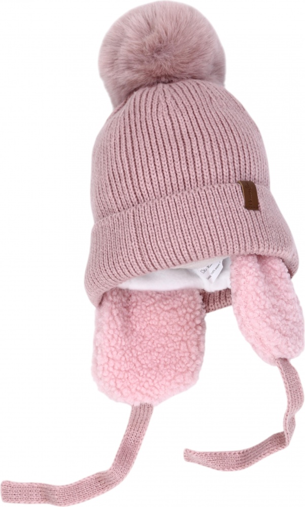 Шапка HW дитяча в'язана з мотузочками р.50-52 рожевий