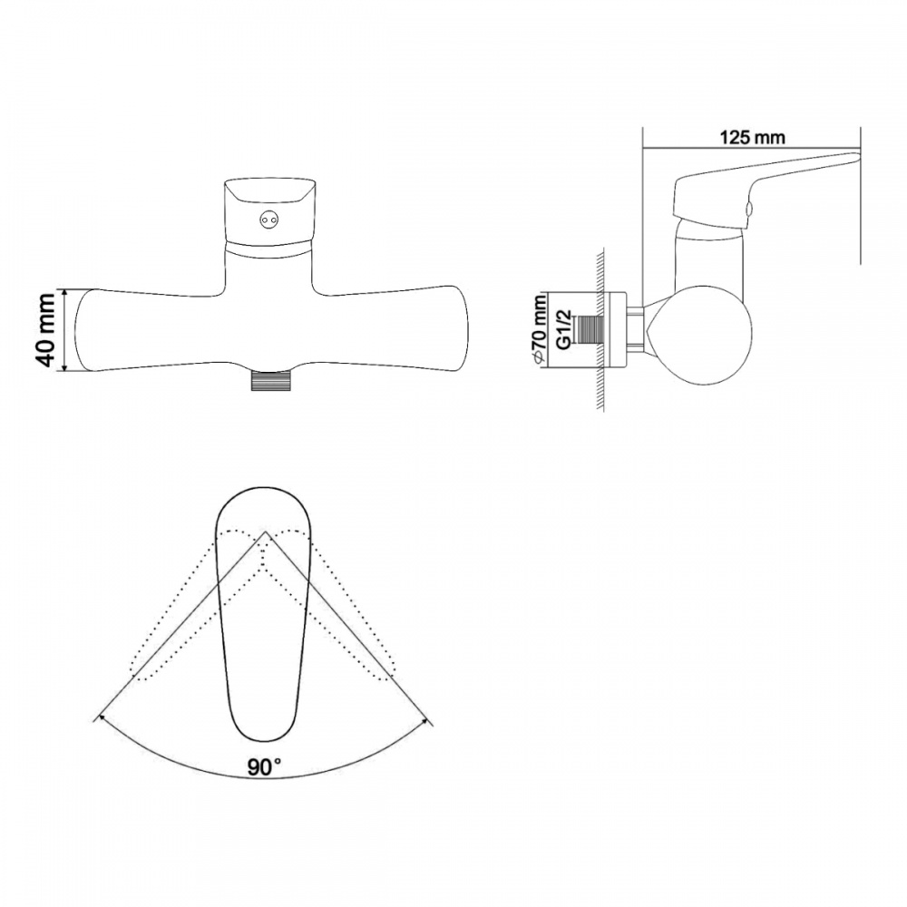 Набор смесителей RJ для ванны BUTTERFLY (RBZ074-1-3-0511)