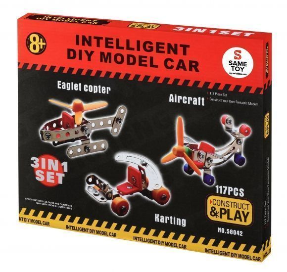 Конструктор Same Toy Inteligent DIY Model Car 3-в-1 металевий 58042Ut