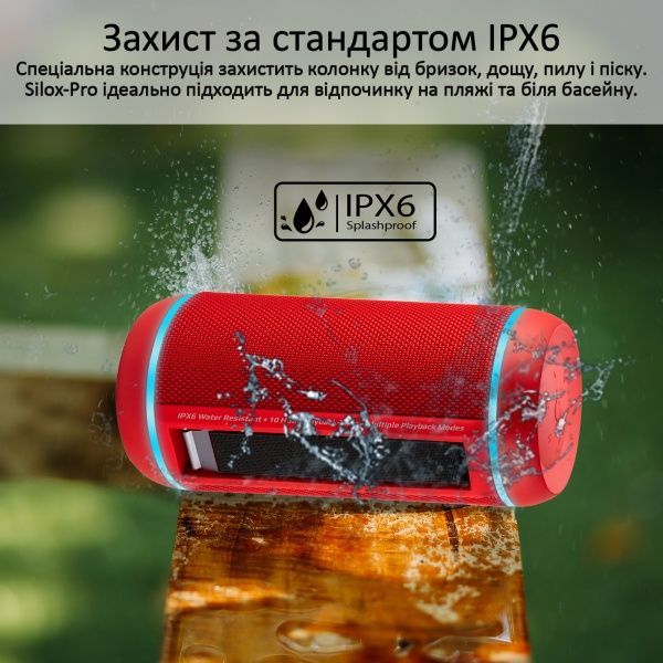 Портативна колонка Promate Silox-Pro 30W IPX6 2.0 red 