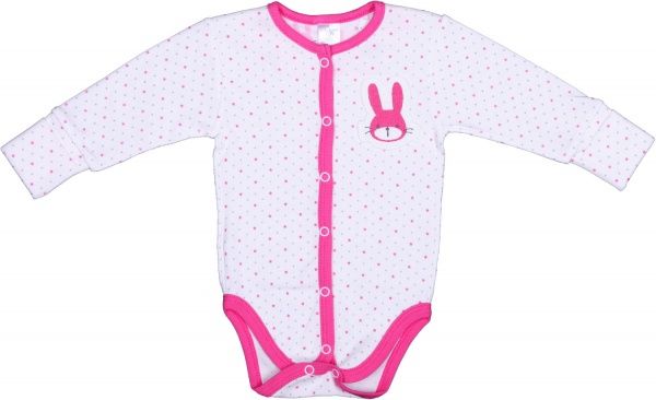 Боди детское для девочки Baby Veres Hello Bunny р.62 розовый с белым 