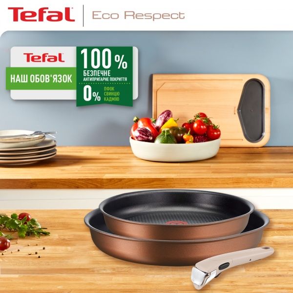 Набор сковород Ingenio Eco Respect 22 см / 26 см со съемной ручкой L6759103 Tefal