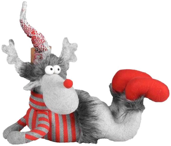 Декорация новогодняя XIAMEN AMOYDECOR INDUSTRIAL Лежачий лось AXY2019026 16 см 