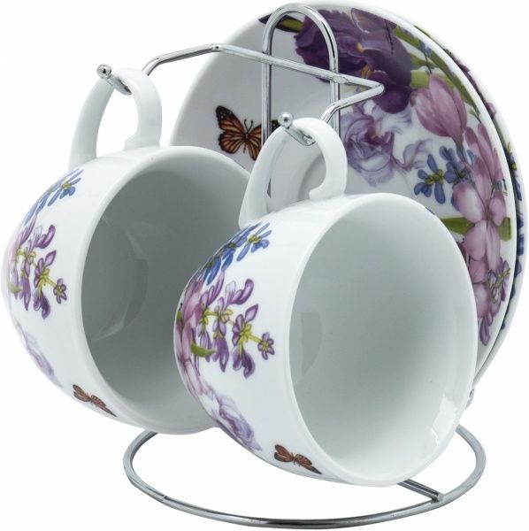Набор чайный Пурпурные цветы 5 предметов на 2 персоны Оселя