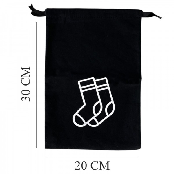 Органайзер текстильний Organize M-socks Socks бавовняний для шкарпеток чорний 300x200 мм