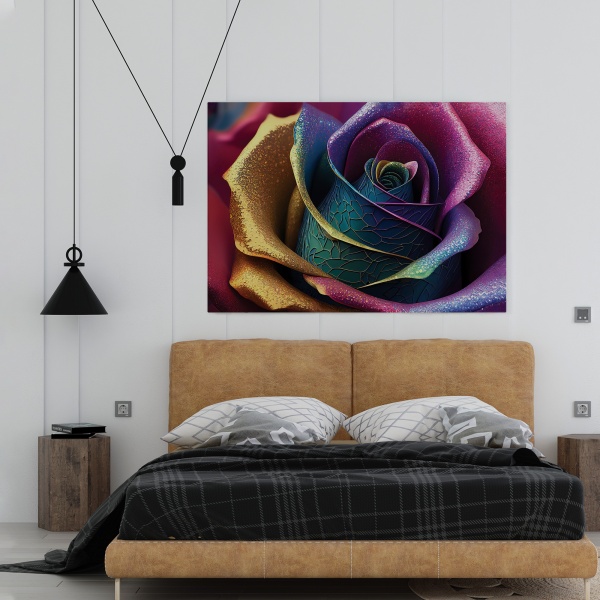 Картина на холсте Разноцветная роза 80x110 см WS Holst 2205380173 