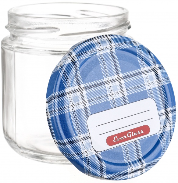 Банка скляна з металевою кришкою клітка 200 мл арт.1200М Everglass