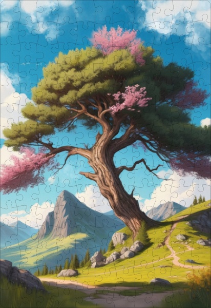 Пазл деревянный MISLT Дерево в горах