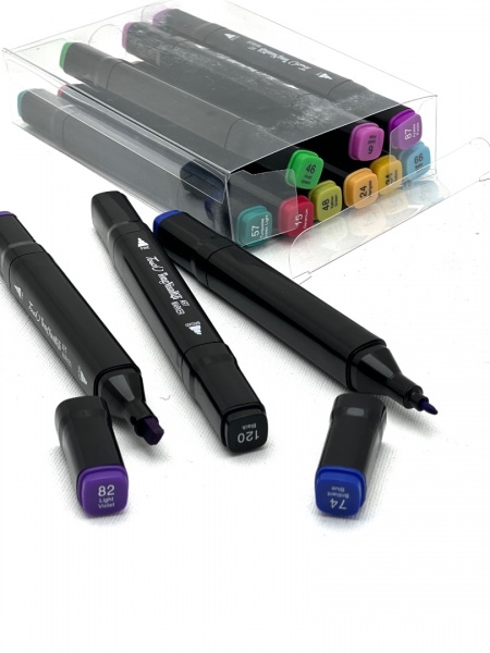Набір двосторонніх скетч маркерів Brushme 12 шт. різнокольоровий MPTT12 