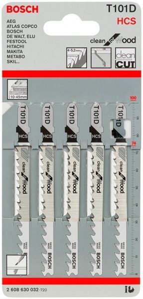 Пилочка для электролобзика Bosch T101D 5 шт. 2608630032