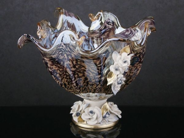 Ваза стеклянная разноцветная Venezia 34х43х30 см White cristal