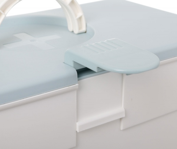 Органайзер для косметики многоуровневый с ящиками 32х20х25 см бело-голубой 