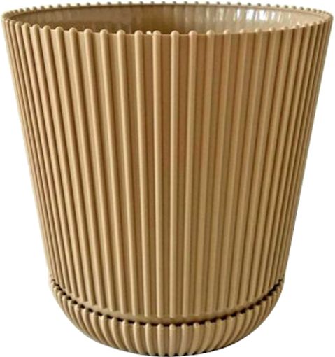 Горщик пластиковий Гелиос круглий 1,75л бежевий 