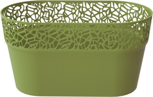Горщик пластиковий Prosperplast Naturo овальний 6л оливковий (78988-370) 