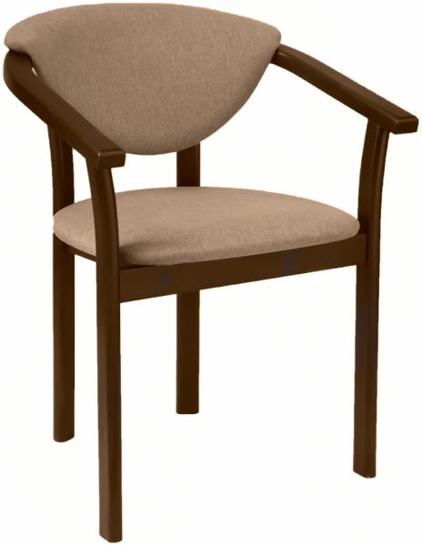 Стул обеденный с подлокотниками Скиф МП Алиса орех/бежевый