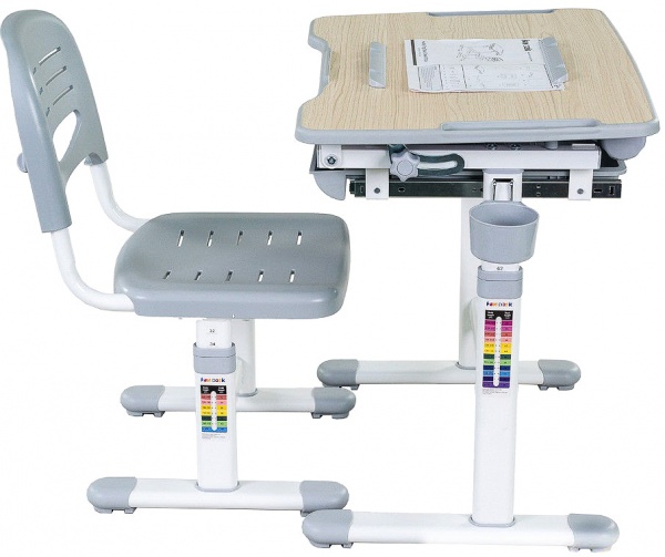 Комплект парта и стул-трансформер FUNDESK Bambino Grey