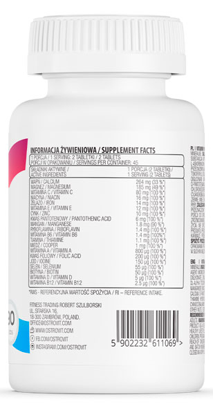 Витаминно-минеральный комплекс Ostrovit 100% Vit&Min 90 шт./уп. 