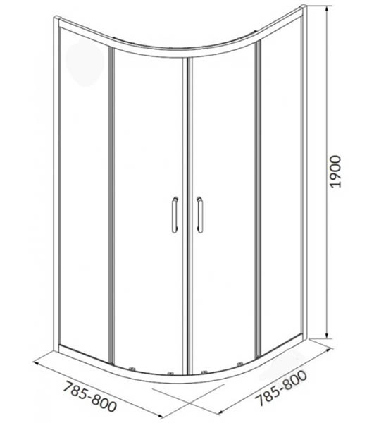 Душевое ограждение Cersanit Brasco 80X80X190 см S168-001