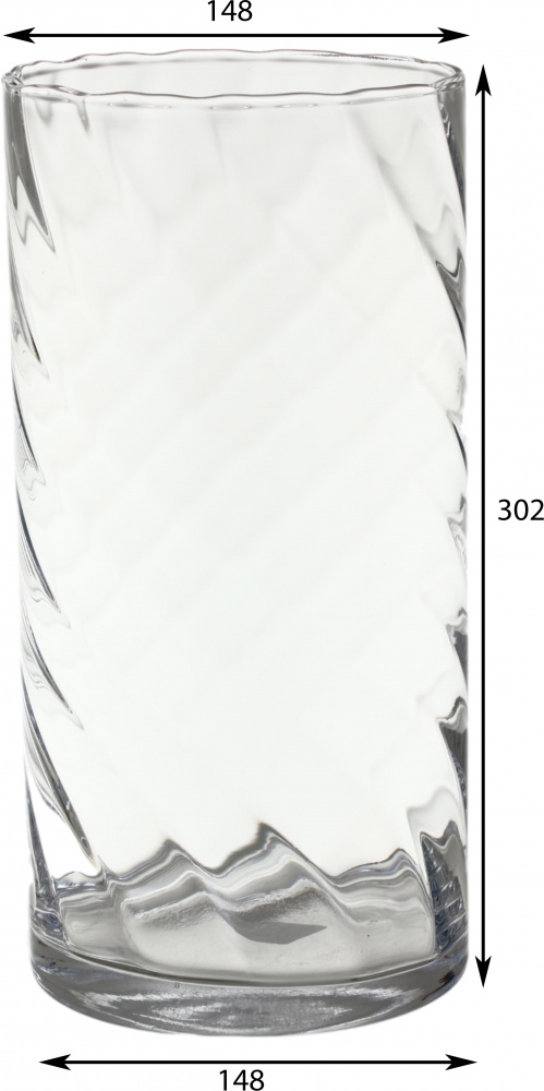 Ваза скляна Wrzesniak Glassworks Optic 30 см прозора 17-886H