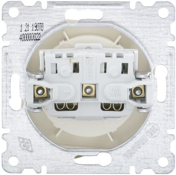 Механізм розетки без заземлення Makel Karea без шторок без кришки слонова кістка
