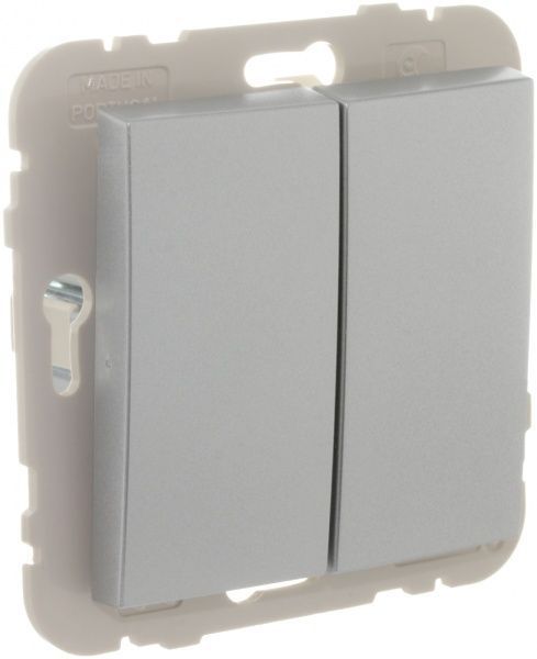 Выключатель двухклавишный Efapel Logus без подсветки 10 А 250В IP20 алюминий 21061 TAL