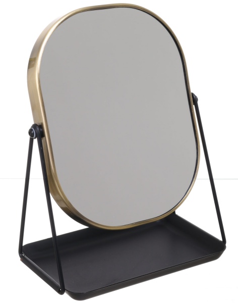 Дзеркало косметичне прямокутне з металічною підставкою 18x22.5 см чорний 