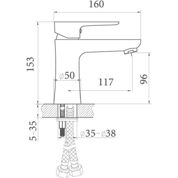 Змішувач для умивальника Aqua Rodos City АР000040410