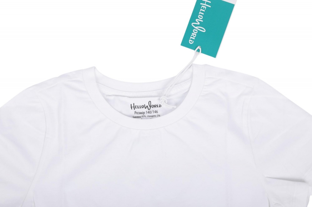 Футболка унисекс HW р.164/170 белый NULL