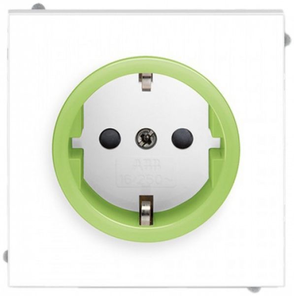 Розетка із заземленням ABB Neo SCHUKO 16 А 250 В зі шторками світло-зелений 5518M-A03459 42