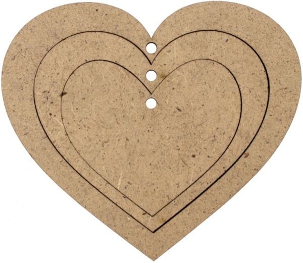 Набір заготовок Три серця 10x11,6 см Rosa Talent 