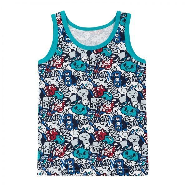 Майка для мальчиков Bibo 44032 р.128 белый с зеленым 