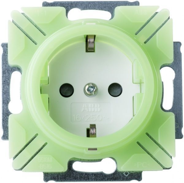 Розетка із заземленням ABB Neo SCHUKO 16 А 250 В зі шторками світло-зелений 5518M-A03459 42