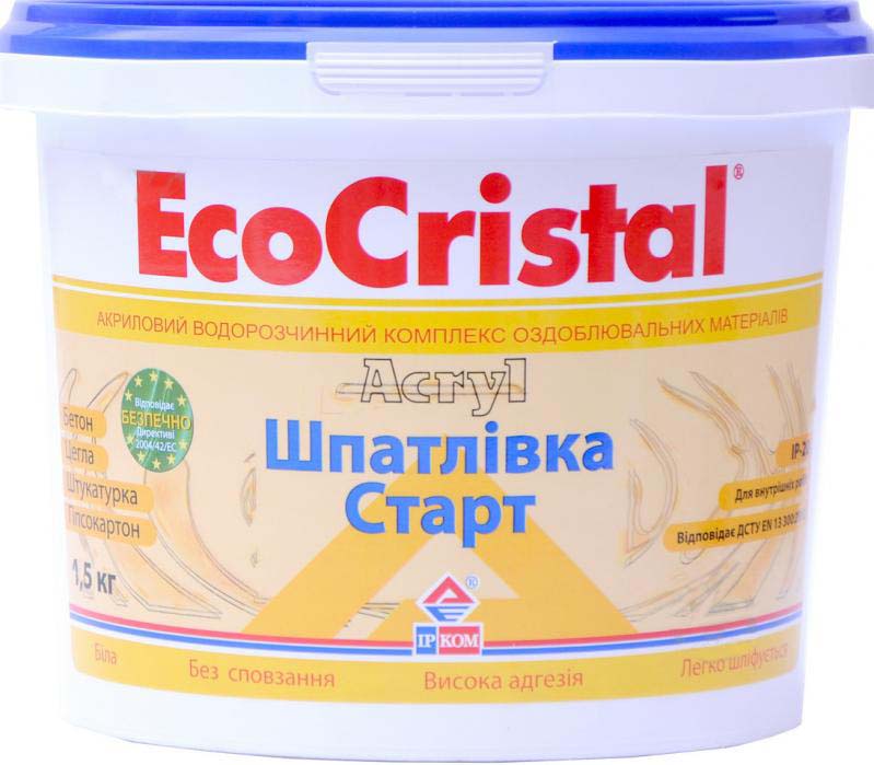 Шпаклевка EcoCristal Стартовая ИP-20 1.5 кг