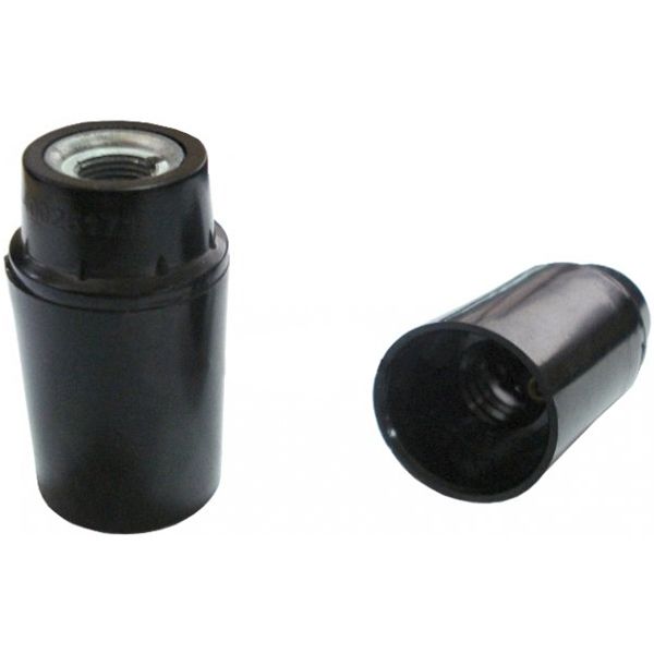 Патрон электрический  ЕМТ гладкий E14 керамика черный 22-0114