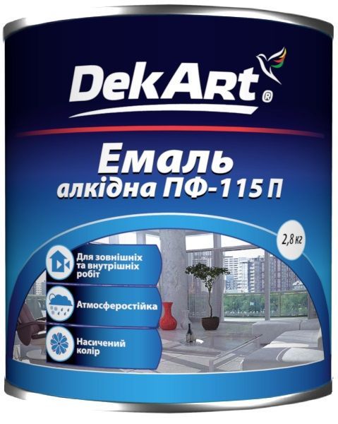 Емаль DekArt алкідна ПФ-115П блакитний глянець 2,8кг