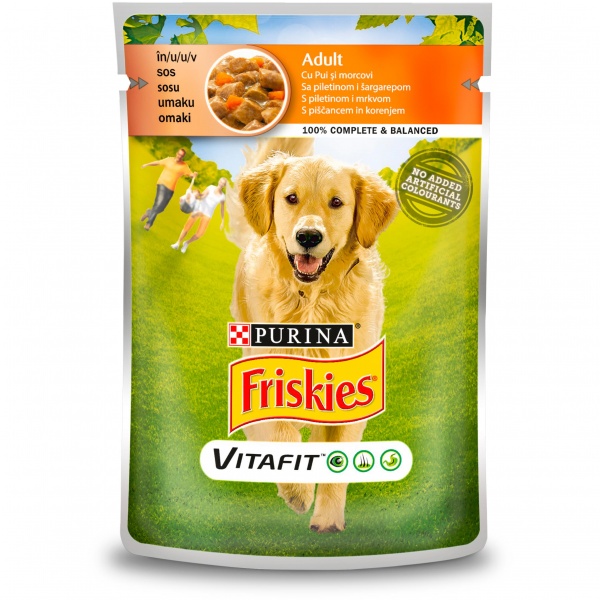 Корм вологий для усіх порід Friskies з куркою та морквою (шматочки у підливці) 100 г