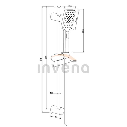 Душевой гарнитур Invena Nyks черн AU-32-Z04 