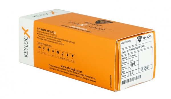 Цилиндр RB-LOCKS KEYLOCX 35x35 ключ-вороток 70 мм никель сатин