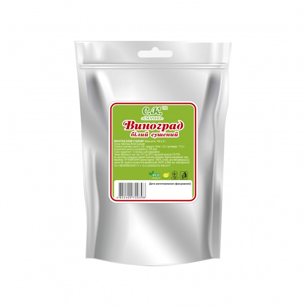 Виноград Смачно сушеный белый 100 г