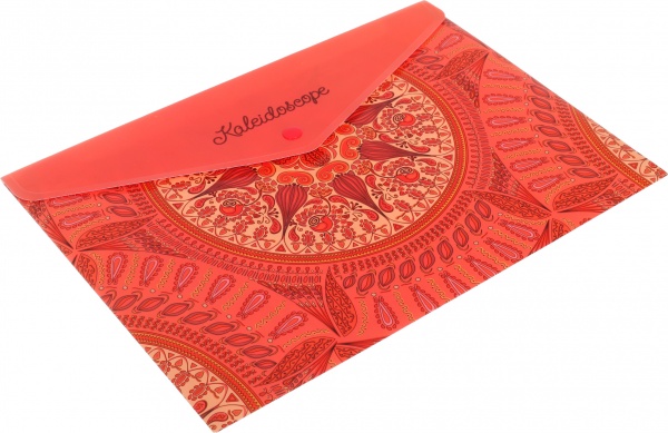 Папка-конверт непрозрачная на кнопке Кайледоскоп в ассортименте Optima