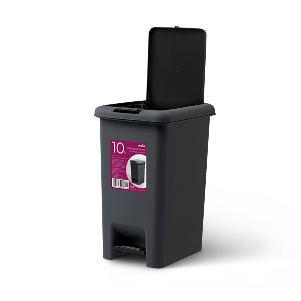 Відро з педаллю MVM 10 л антрацит BIN-01 10L ANTHRACITE