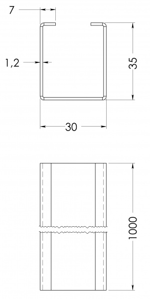 Профіль STOREHOUSE 30х35х1,2 мм 1000 мм