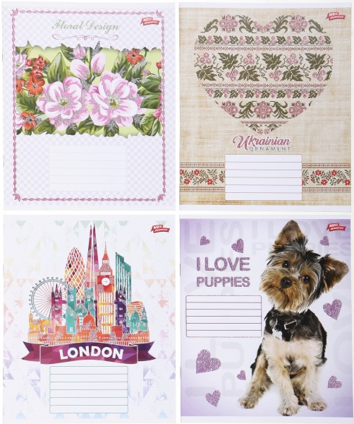 Комплект тетрадей глитер 18 листов 20 шт. в линию Мечты сбываются