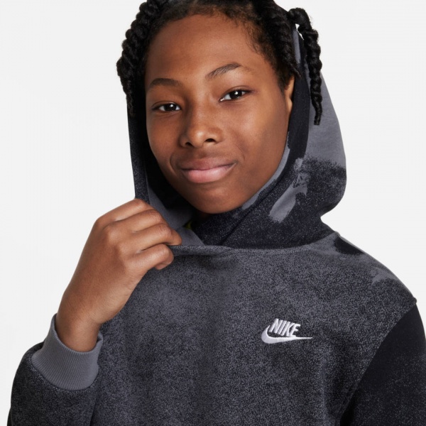 Джемпер Nike K CLB FLC HBR PO HD WASH AOP FD3174-010 р.XL чорний